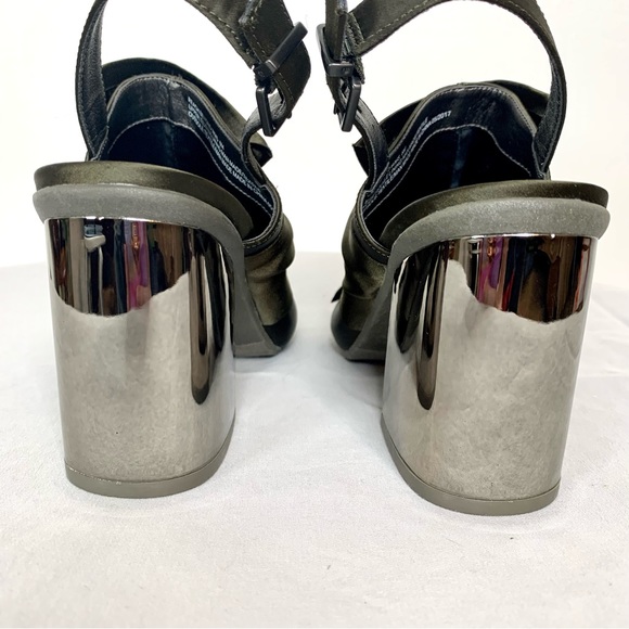 Kenneth Cole Reaction Reach Beyond Satin Bow Block Heels Fern Holiday Party Sz 6 - Picture 11 of 16